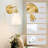 Brushed Gold Battery Operated Wall Sconce With Remote Control and Bulbs - 8 Colors, Diammable, Timer Setting
