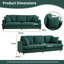 Corduroy Sofa Set with 2 Throw Pillows, Deep-Seated Upholstered Couch with Square Arms, Cosy Living-388862196-400945000
