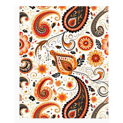 «Abstract Bohemian Paisleys III», reproduction d'art non encadrée