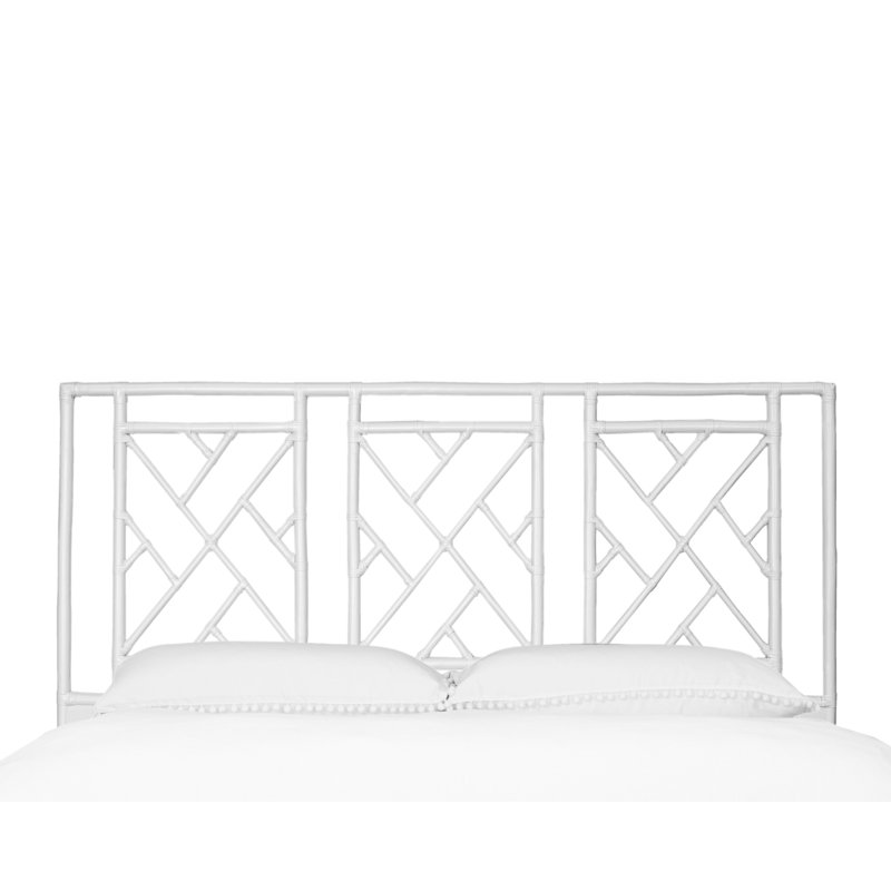 Cowden Geometric Rattan Headboard, White, King