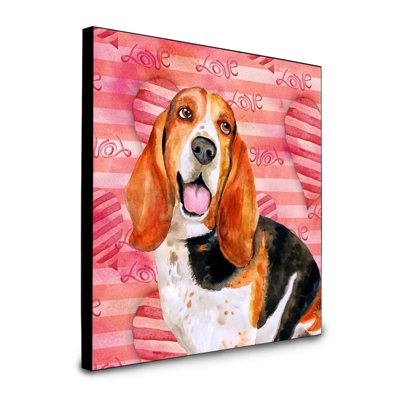 Panneau mural d’art Durflinger, Basset hound
