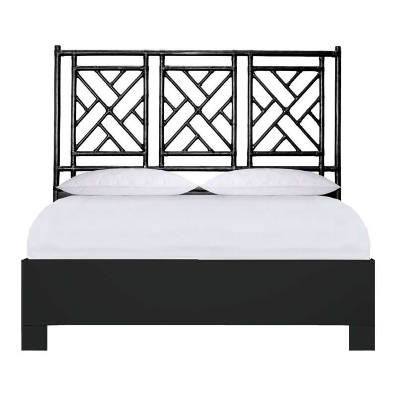 Chippendale Open-Frame Bed, Black, Full