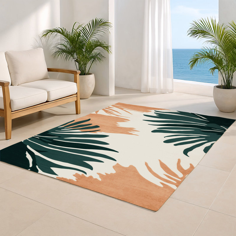 Tapis intérieur et extérieur bleu Watercolor, Rectangulaire 2 pi x 3 pi