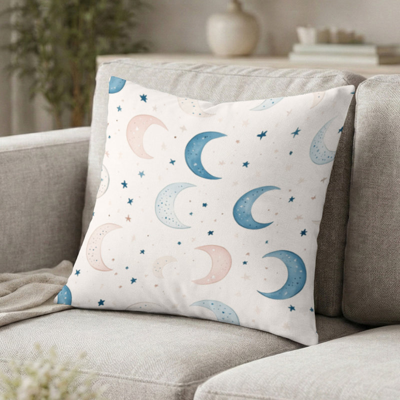 Coussin décoratif moderne Modern Dreamy Moons, H 20 po x l 20 po