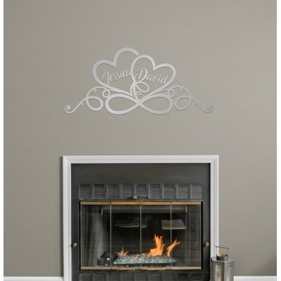Coeurs et infini, décoration murale en métal Love Art avec votre texte personnalisé pour mariage, cadeau de la Saint-Valentin