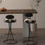 Ensemble de tabourets de bar rembourrés en forme de S, ensemble de 2 tabourets de bar en velours, tabouret rond à imprimé football pour la cuisine et le salon (structure et dossier noirs)-416380625