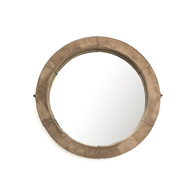 Pendre Suede Flat Wall Mirror