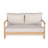Clara Patio Acacia Wood Loveseat Sofa With Removable Cushions