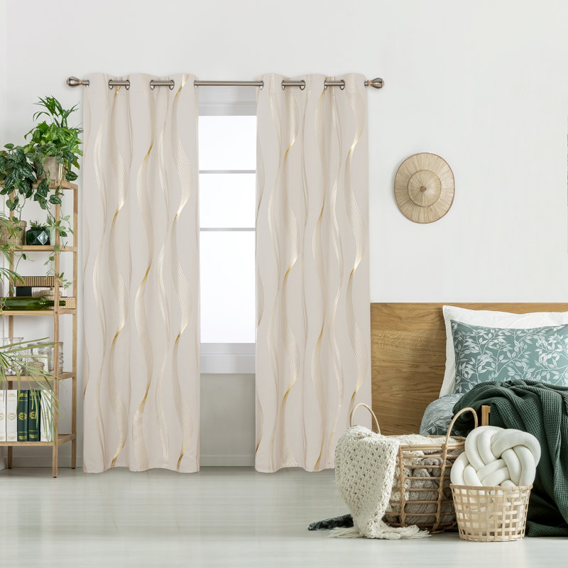 Paire de rideaux Givonni, L 42 po x L 54 po, Beige clair
