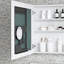 Rangement de salle de bain à miroir biseauté de 24 po x 26 po - ouverture de la porte de gauche, espace intérieur généreux, miroir, bois d'ingénierie robuste, porte de l'armoire à pharmacie de l 24 po x H 26 po, charnières en HD transparentes