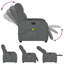  Fauteuil inclinable de massage en tissu gris foncé