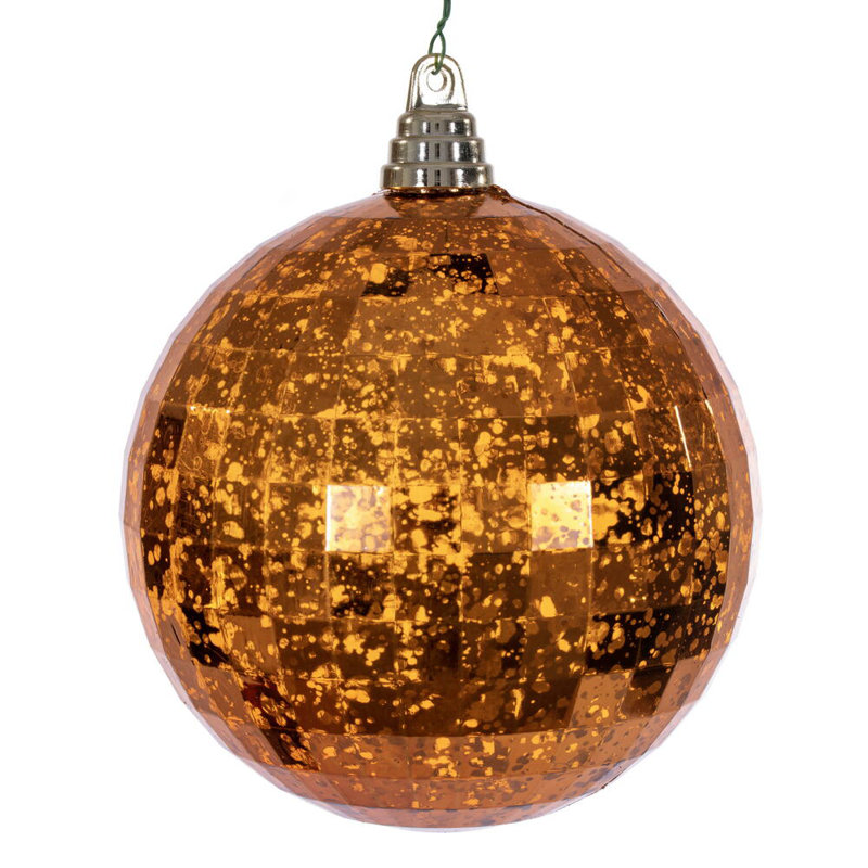 Ornement en forme de miroir 6 ". Comprend 2 pièces par sac., Orange brûlé