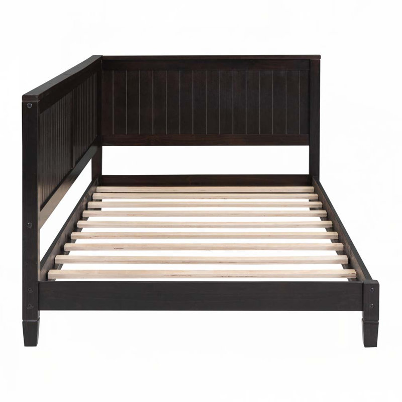 L-Shape Wood Daybed,Sofa Bed, Twin, Espresso