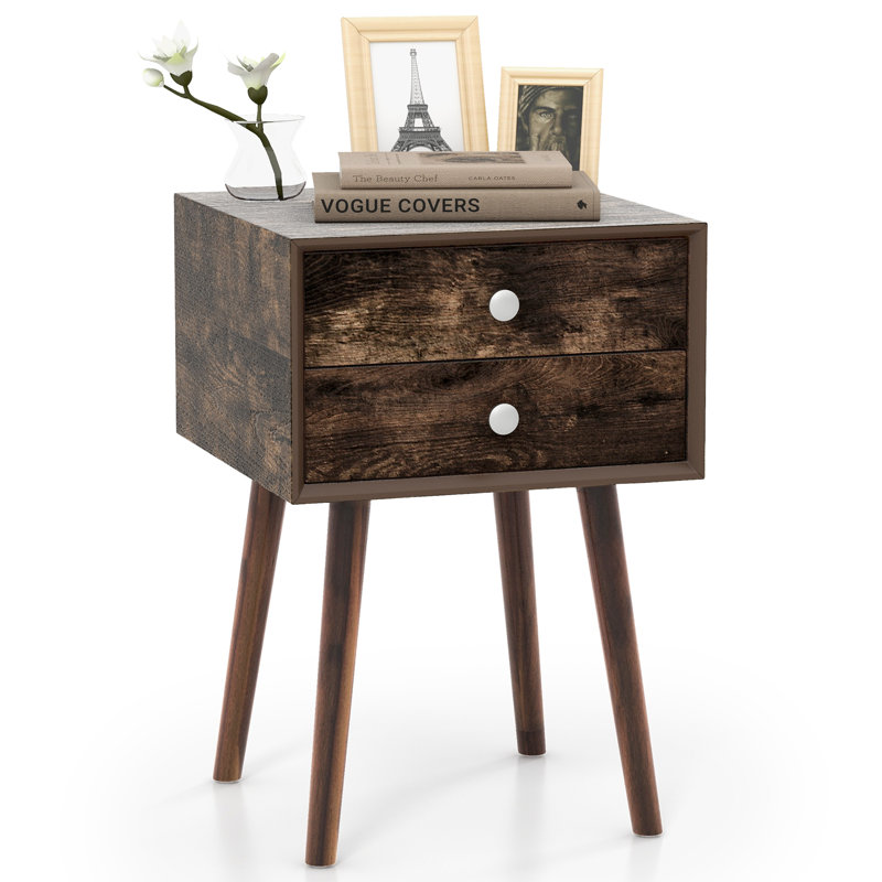 Islandia 40 cm W Bedside Table, Brown
