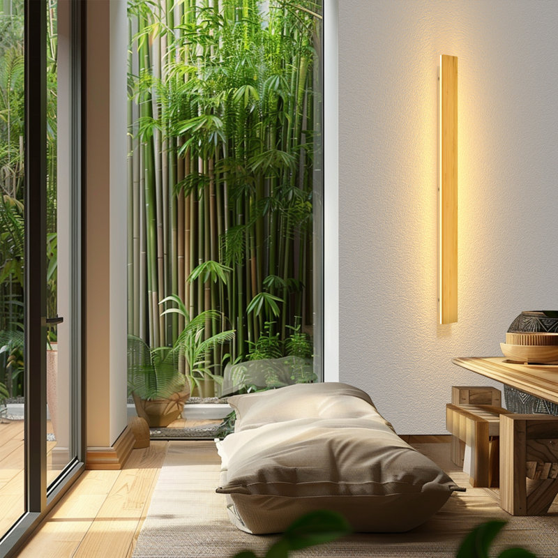 Damiani Bamboo LED Flush Mounted Sconce, 31.5" H x  1.97" W x 1.81" D