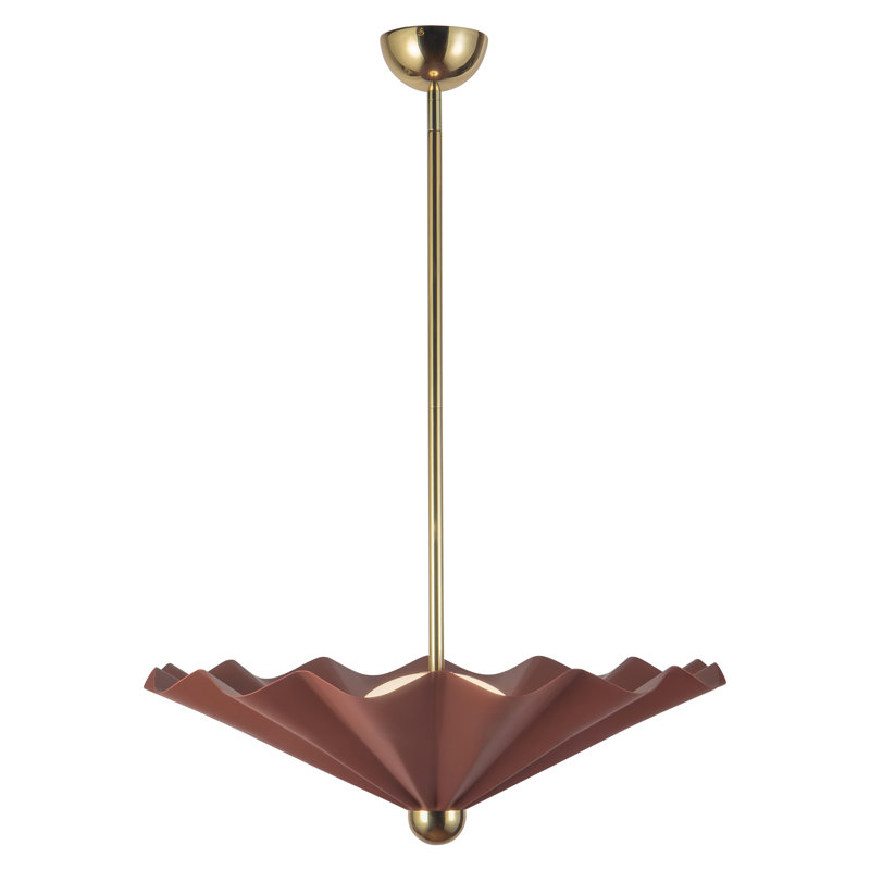 Furrow 25-in Red dimmable LED Pendant, 25-in, Red