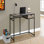 Bureau d'ordinateur, bureau personnel, ordinateur portable, tiroir de rangement, L 42 po, bureau, stratifié brun, métal noir, contemporain, moderne