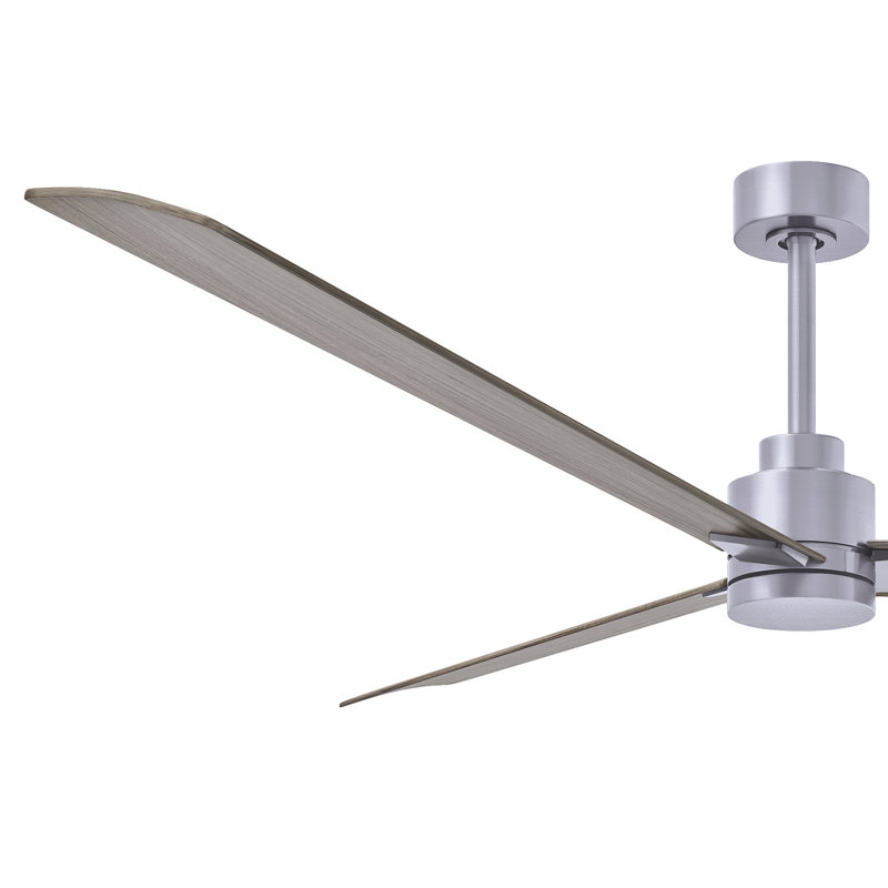 Ventilateur de plafond Alessandra 72, Nickel brossé, Ton bois de frêne gris