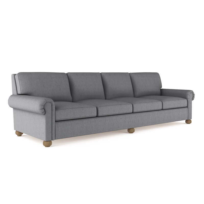 Canapé Leroy, H 36 po x l 120 po x P 43 po, Velours pierre ponce