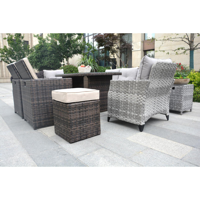 9 - Person Patio Conversation Set with Cushions