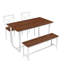 Quatre pièces, table et chaise de salle à manger, caractéristiques industrielles, chaises à dossier incliné, matériaux en acier, espaces de cuisine, style d'assemblage simple, fabrication de sièges larges, concise facile à entretenir