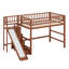 Lit mezzanine avec glissade et lumières DEL, lit mezzanine pour enfants en bois massif avec escalier de rangement et espace sous le lit-133665726-133665728