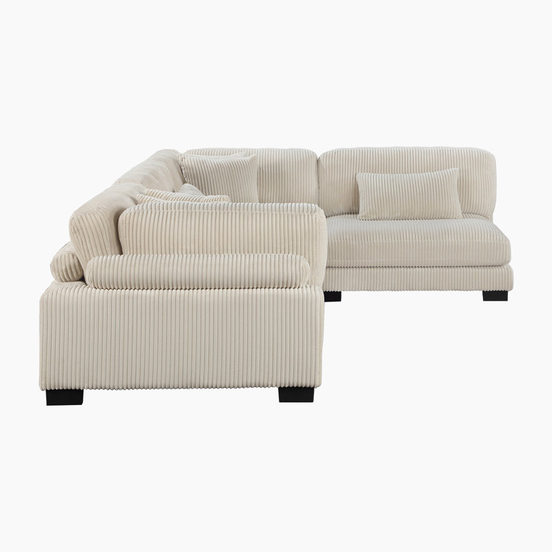 Brinsley 135”W Modern Track Arm Modular Sectional Sofa