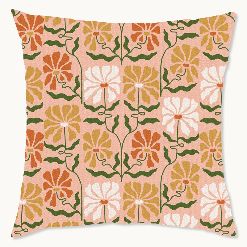 Housse de coussin floral en polyester