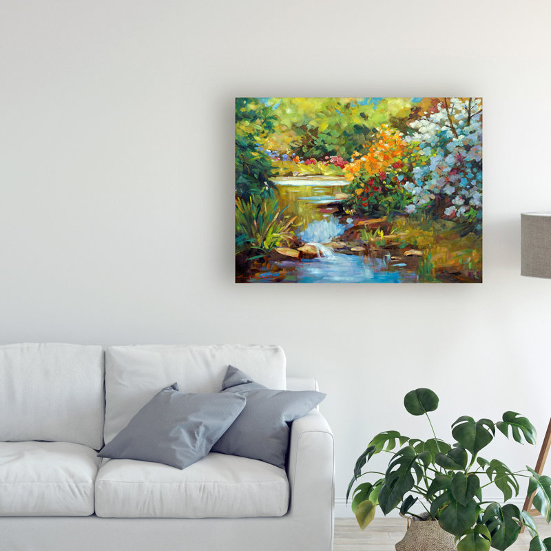 "Exbury Spring Lake" par David Lloyd Glover, reproduction d’art sur toile