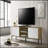 70"W White And Oak 2-Door TV Stand
