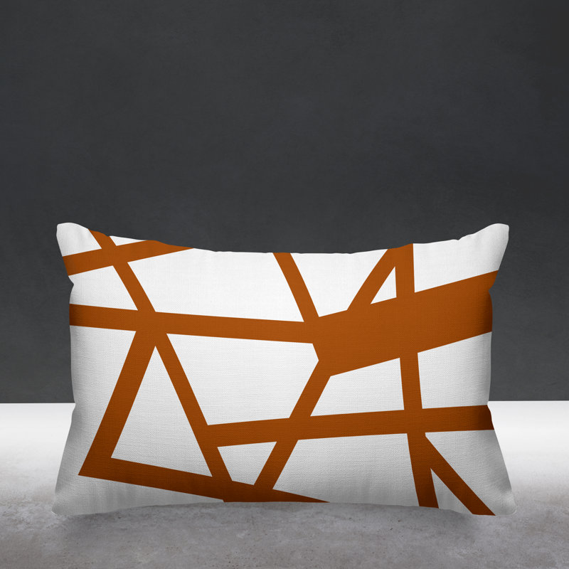 Coussin décoratif intérieur / extérieur Shepherd Diamond, Orange brûlé