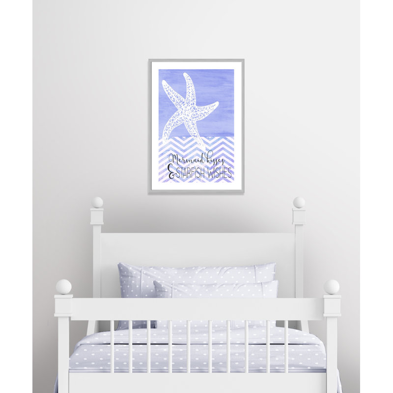Adhésif décoratif «Mermaid Kisses», H 34,5 po x l 24,5 po x P 1,18 po, Encadré de boîte argent