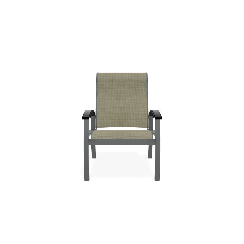 Chaise de patio Askar, Bristol taupe Sunbrella®, Noir, Graphite texturé