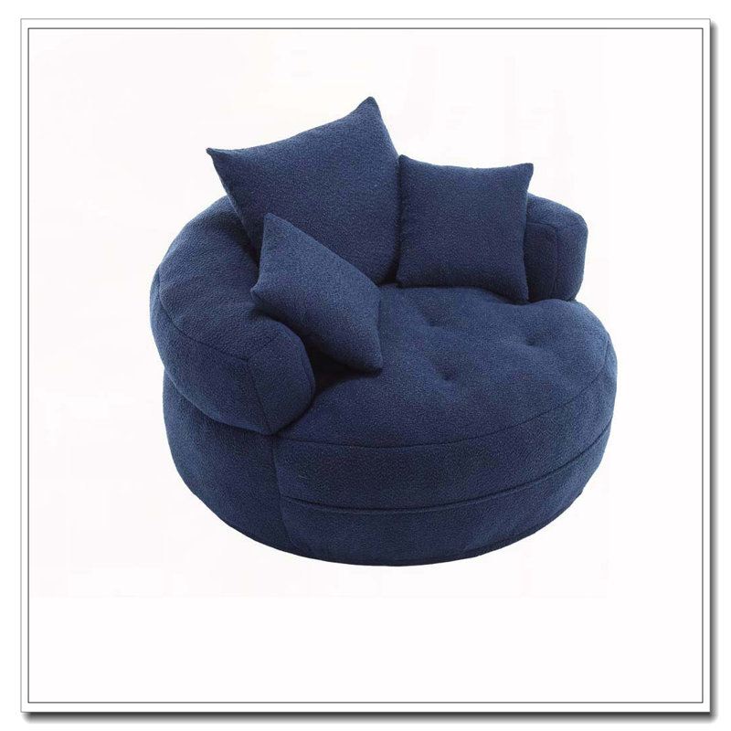 Fauteuil Boucle rembourré, sans assemblage, Marine