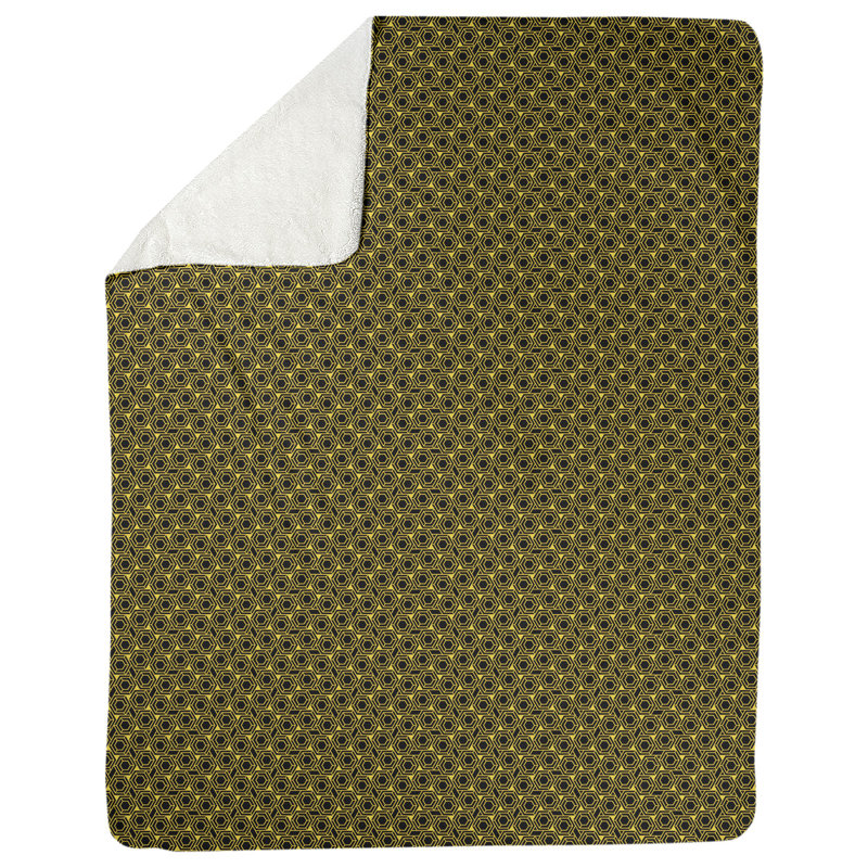 Couverture à treillis hexagonal Katelyn Elizabeth, l 52,5 po x L 62,5 po, Jaune / Noir