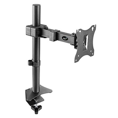 ELG Monitor Arm Desk Mount, Adjustable Height, 17-34" Screens up to 15.6 lbs, 360° Rotation, Heavy-Duty Steel with Epoxy Coating, VESA 75x75 to 100x100mm, Cable Organizer, Black