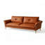 Canapé modulaire orange en cuir véritable-129490147
