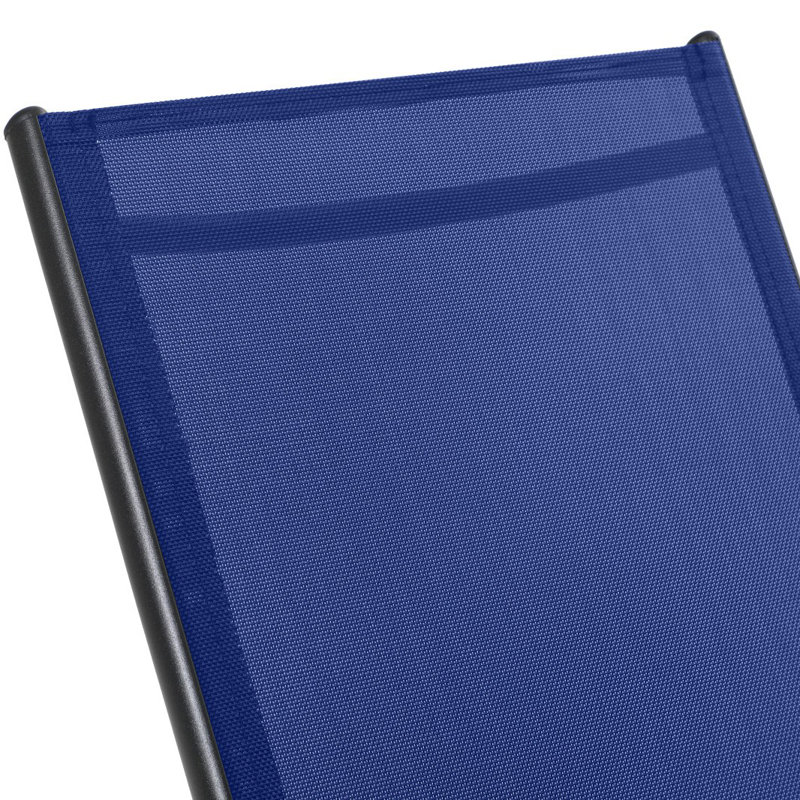 Fauteuil inclinable d'extérieur en métal Leonard, Bleu