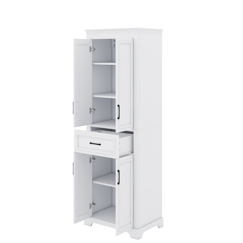 Meuble-lavabo autoportant de 70,8 po de conception moderne et élégante, 4 portes et 1 tiroir, rangement peu encombrant