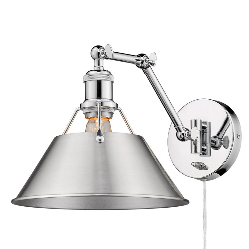 Lampe murale avec bras pivotant à 1 lumière Weatherford, Étain, Chrome