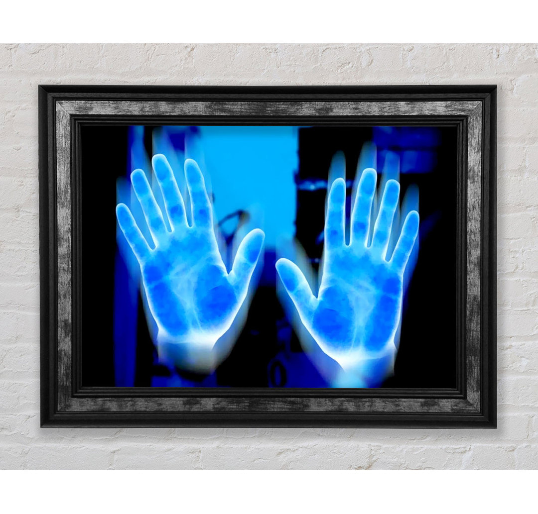 Vibrant Blue Hand Prints - Einzelne Bilderrahmen Kunstdrucke