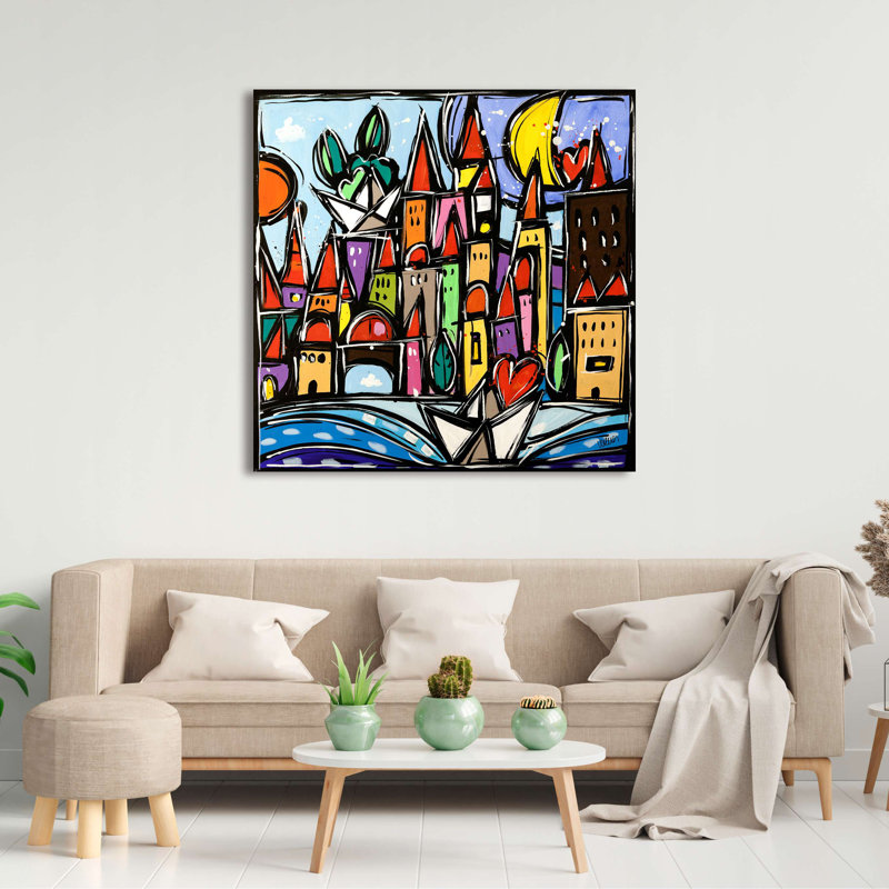 Love Is Here by Wallas - Wrapped Canvas Print, 50cm H x 50cm W