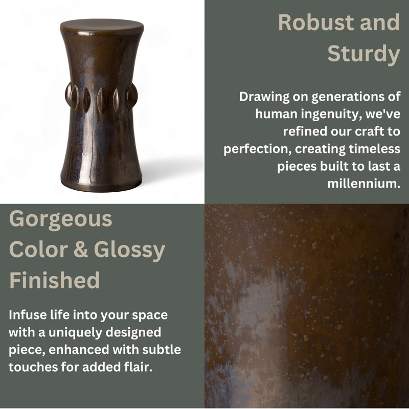 Moonya Ceramic Accent Stool