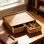 Organisateur de rangement K-Cup en bois avec 2 tiroirs, support Keurig et porte-dosette pour Nespresso Vertuo et original, organisateur de comptoir de cuisine de bureau avec grande capacité