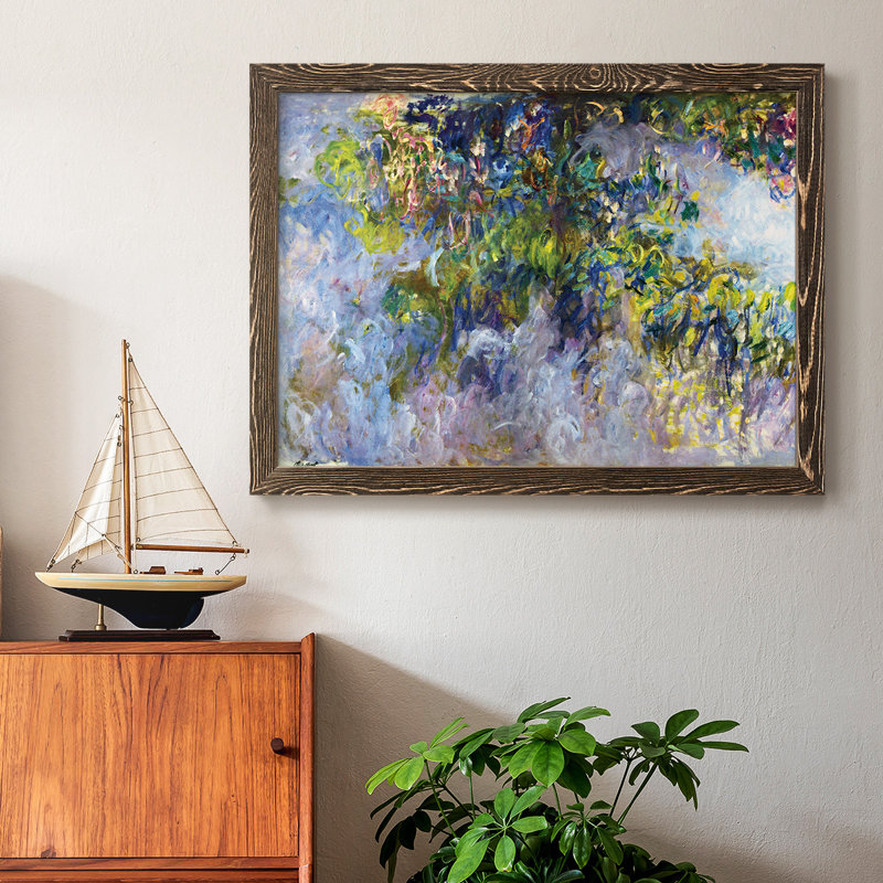 Wisteria [1] par Monet, reproduction d'art sur toile, Noyer, H 22 po x l 32 po