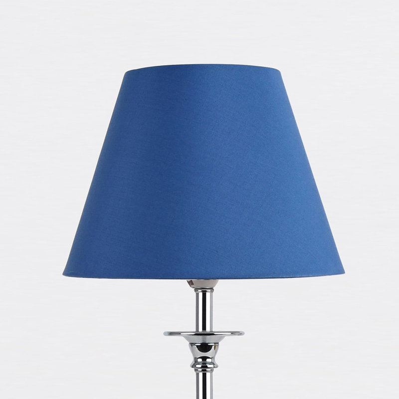 Larrison Metal Table Lamp, Polished Chrome, Blue