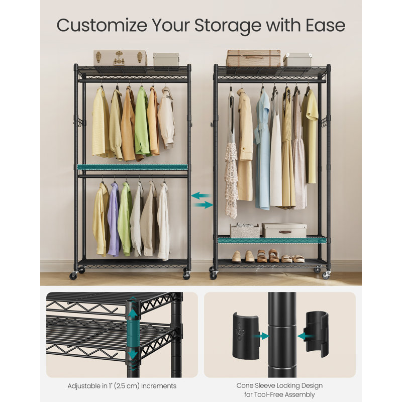90cm Rolling Clothing Rack