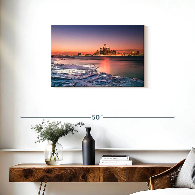 Nicci, Detroit Skyline en hiver, H 20 po x l 30 po