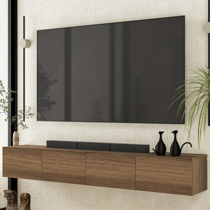 Multi Design Floating Tv Stand, Brown