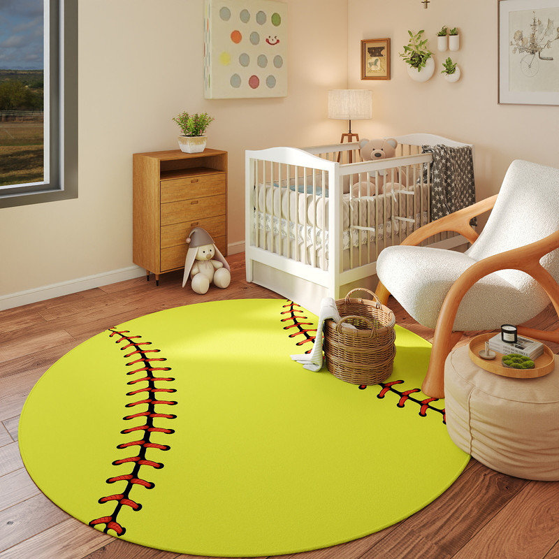 Tapis de jeu pour enfants avec tapis antidérapant, Rond 3 pi 11 po